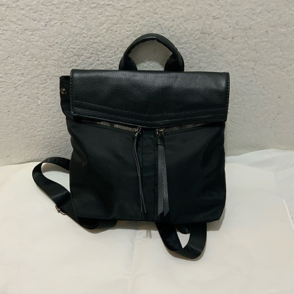 Botkier Mini Black Faux Leather Nylon Backpack - Picture 1 of 15
